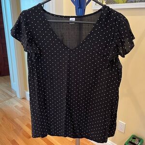 Black and white polka dot blouse